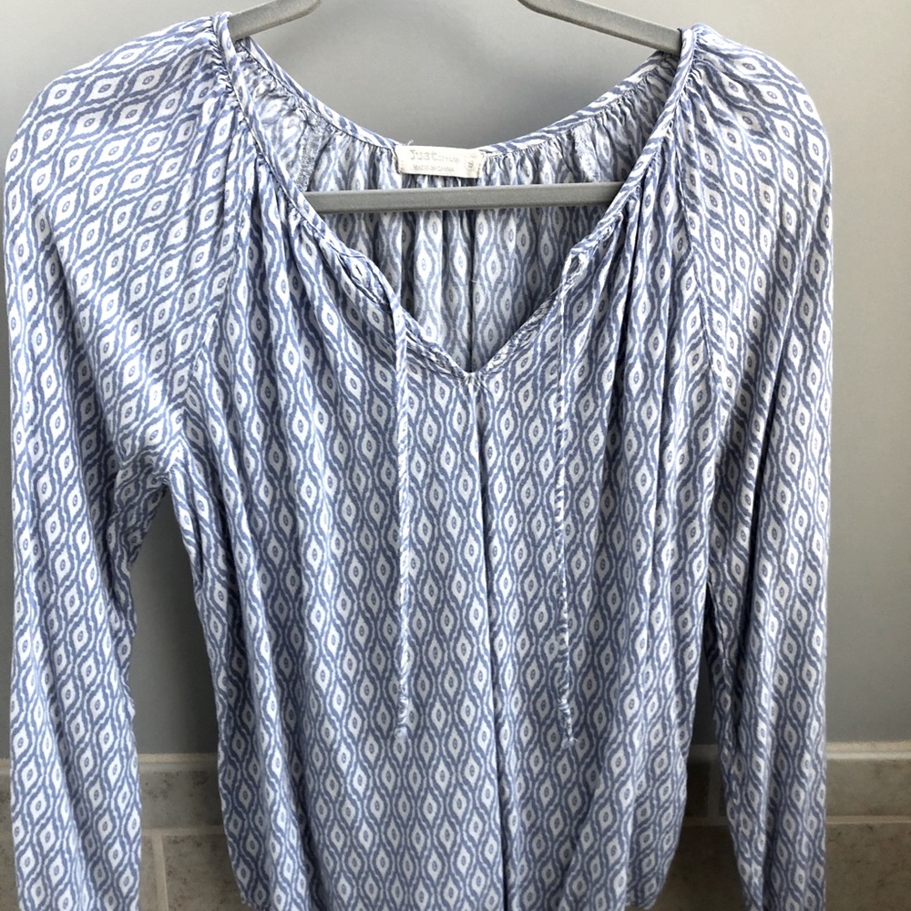 Just living - white and blue tunic - size small